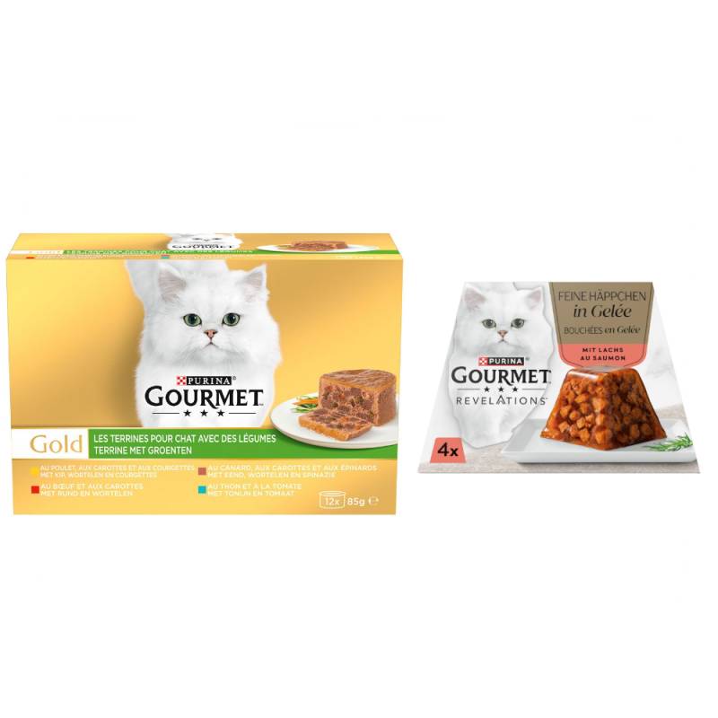 96 x 85 g Jumbopack Gourmet Gold + 4 x 57 g Revelations Fine Cuts gratis! - Terrine: mit Gemüse von Gourmet