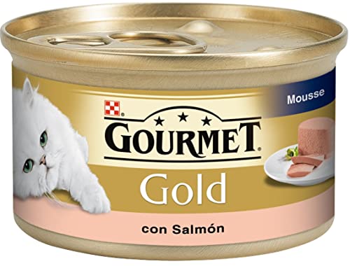 GOURMET Gold Mousse, Nassfutter für ausgewachsene Katzen, Lachsmousse, 24 Dosen à 85 g GOURMET Gold Mousse, Nassfutter für ausgewachsene Katzen, Lachsmousse, 24 Dosen à 85 g von Gourmet