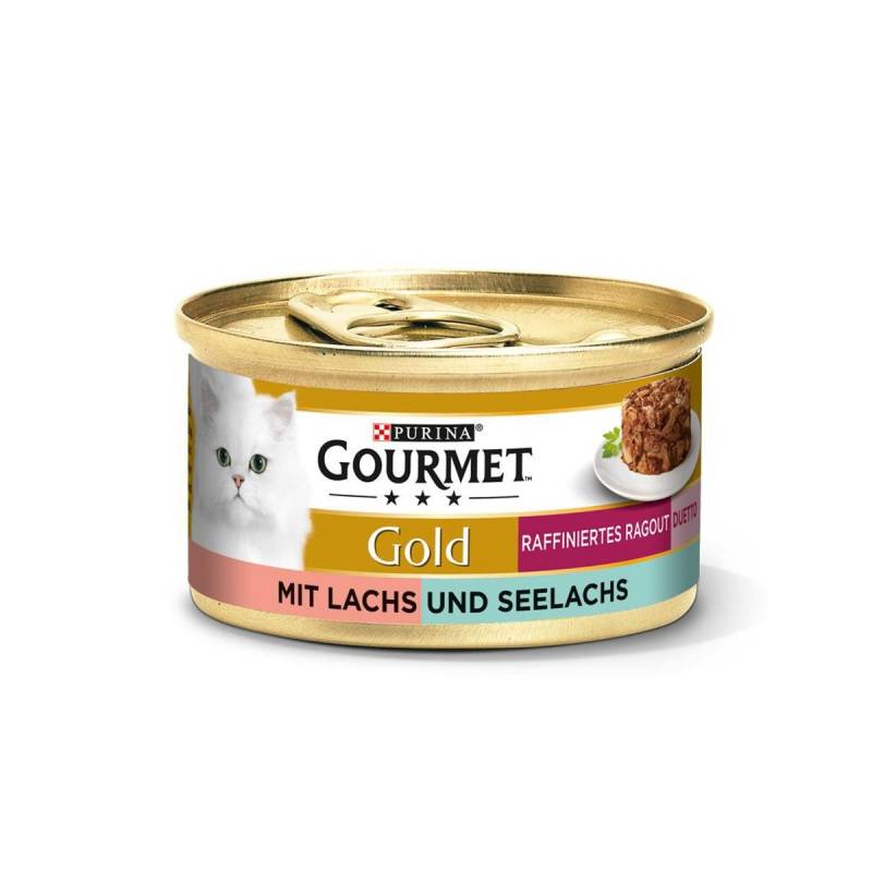GOURMET Gold Raffiniertes Ragout Duetto mit Lachs und Seelachs 24x85g von Gourmet