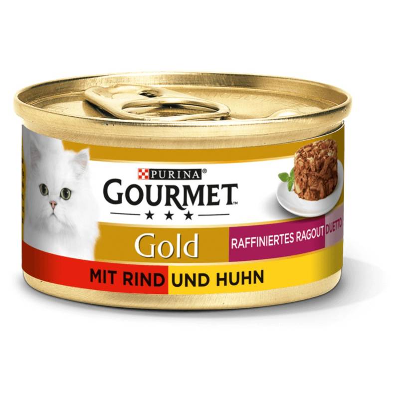 GOURMET Gold Raffiniertes Ragout Duetto mit Rind und Huhn 24x85g von Gourmet