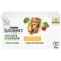 GOURMET Nature's Creations Nassfutter Katze Feine Streifen 4 x 57g Truthahn und Huhn von Gourmet