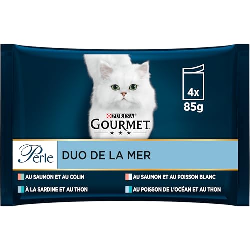Purina Gourmet Duo-Perle für Katzen mit Fischen, 4 x 85 g, 12 Stück von Gourmet