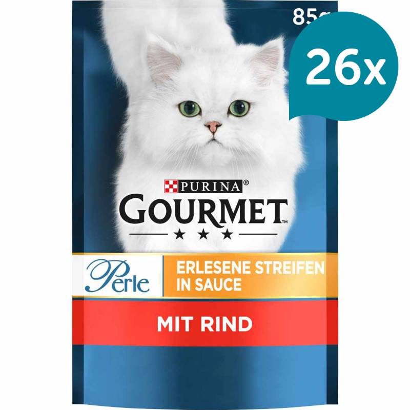 GOURMET Perle Erlesene Streifen in Sauce mit Rind 26x85g von Gourmet