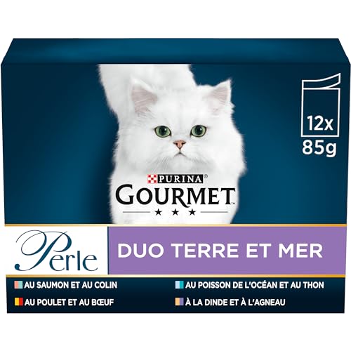 GOURMET Perle duo a la viande et au poisson - Sachets fraîcheur - Pour chat adulte - 12 x 85 g von Gourmet