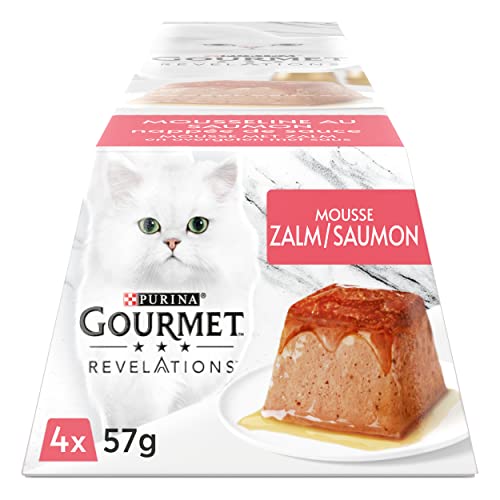 GOURMET Revelations Musselin, Lachs, 4 x 57 g, Portionen für ausgewachsene Katzen, 6 Stück von Gourmet