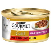 GOURMET Gold Feine Komposition 12x85g Rind und Huhn von Gourmet