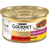 Gourmet Gold Feine Komposition 24 x 85 g - Rind & Huhn von Gourmet