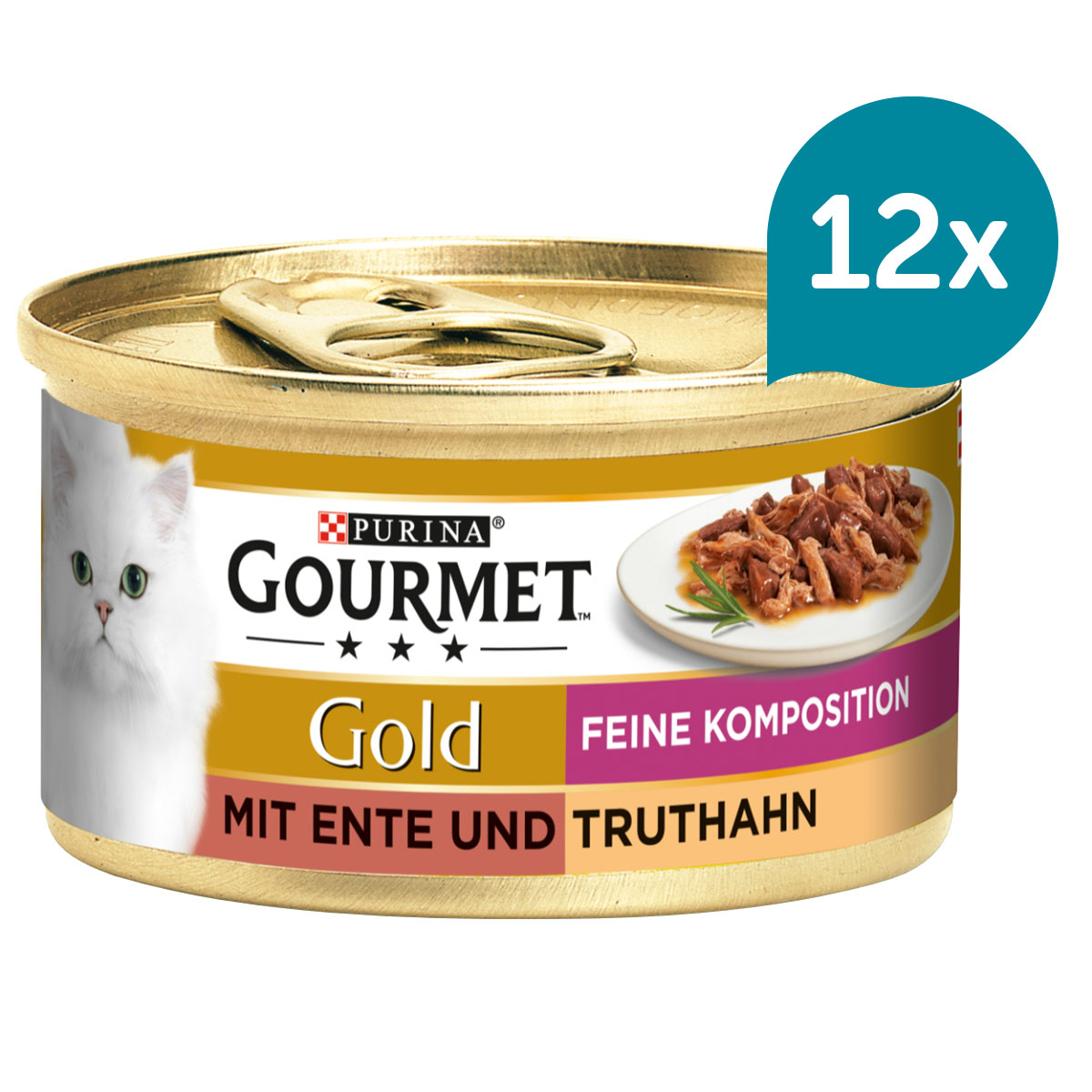 GOURMET Gold Feine Komposition mit Ente und Truthahn 12x85g von Gourmet
