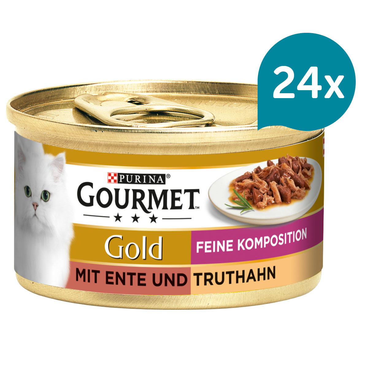 GOURMET Gold Feine Komposition mit Ente und Truthahn 24x85g von Gourmet