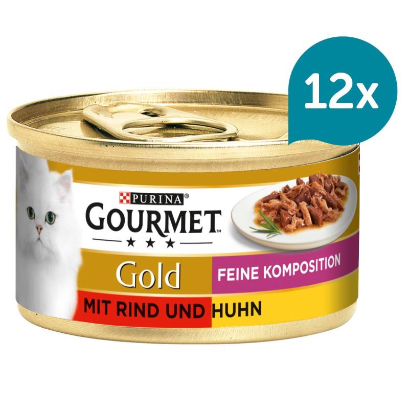 GOURMET Gold Feine Komposition mit Rind und Huhn 12x85g von Gourmet