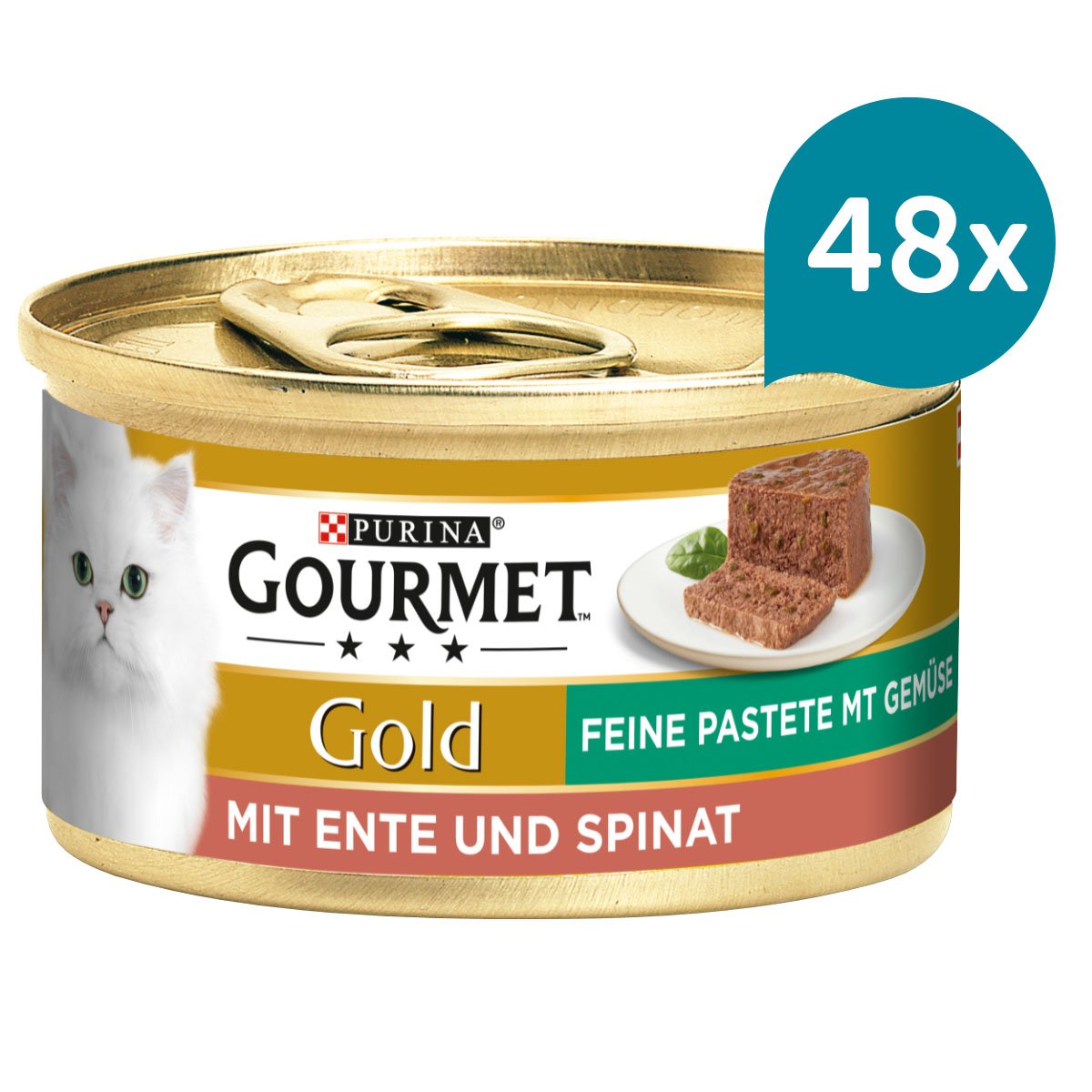 GOURMET Gold Feine Pastete mit Gemüse, Ente und Spinat 48x85g von Gourmet