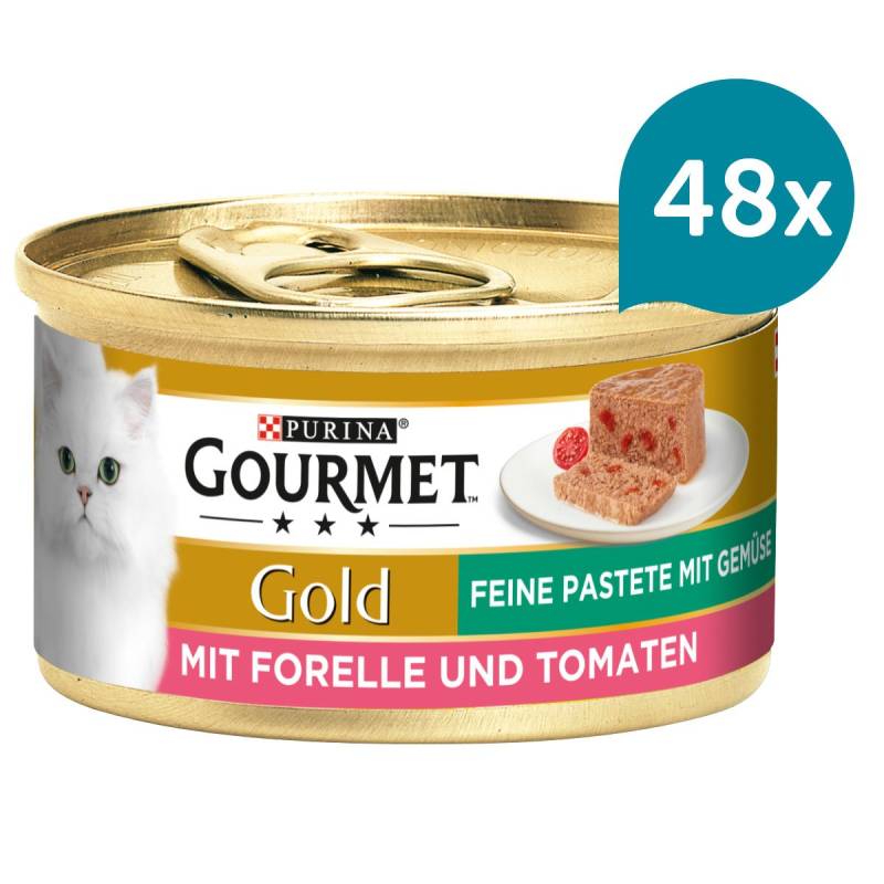 GOURMET Gold Feine Pastete mit Gemüse, Forelle und Tomaten 48x85g von Gourmet