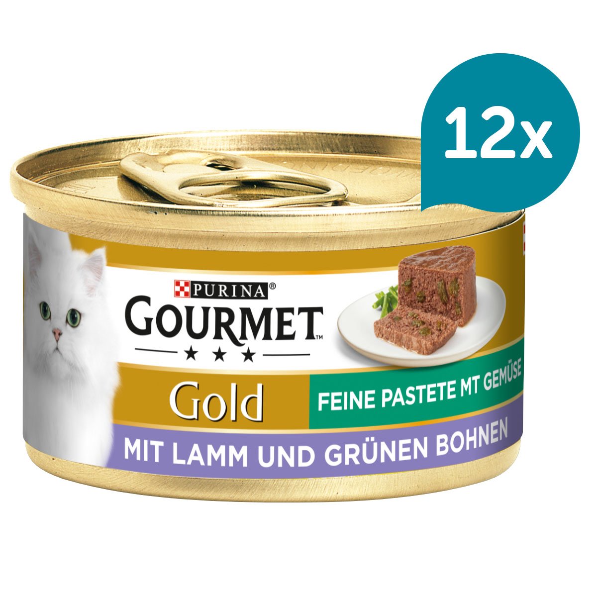 GOURMET Gold Feine Pastete mit Gemüse, Lamm und grüne Bohnen 12x85g von Gourmet