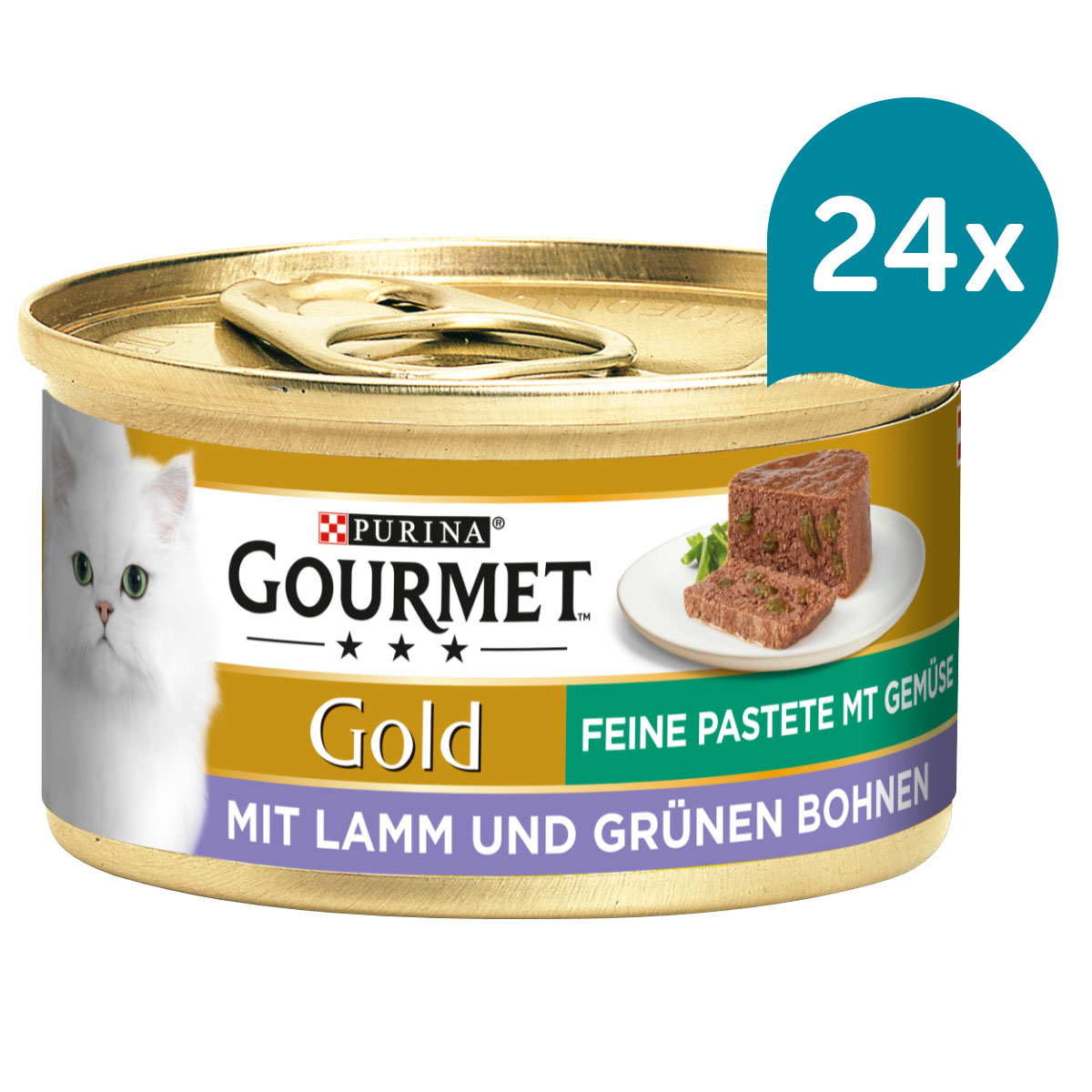 GOURMET Gold Feine Pastete mit Gemüse, Lamm und grüne Bohnen 24x85g von Gourmet