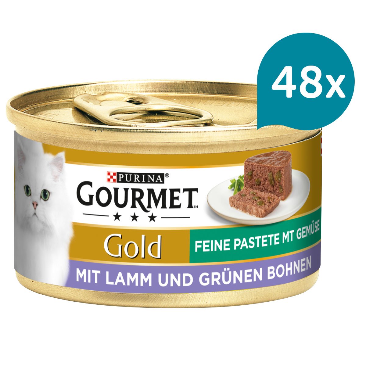 GOURMET Gold Feine Pastete mit Gemüse, Lamm und grüne Bohnen 48x85g von Gourmet