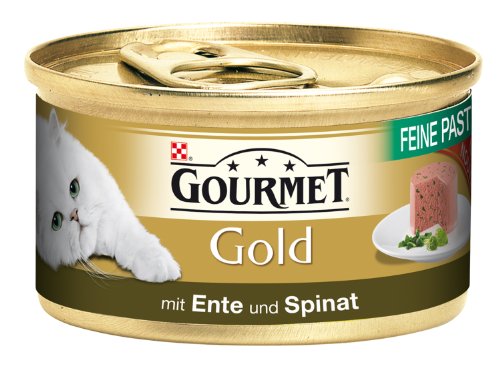 Gourmet Gold Feine Pastete mit Ente & Spinat 85g Katzenfutter (24er Pack) von Purina von Gourmet
