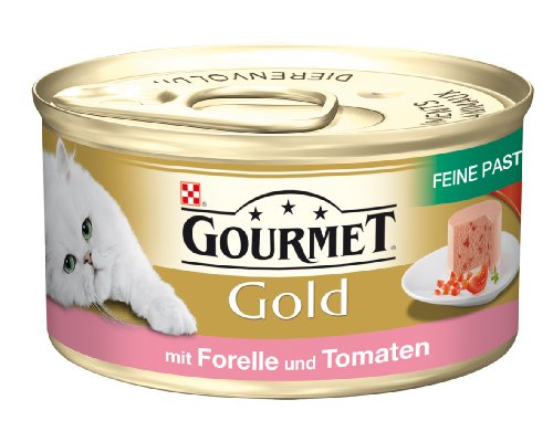 Gourmet Gold Feine Pastete mit Forelle & Tomaten 85g Katzenfutter (24er Pack) von Purina von Gourmet
