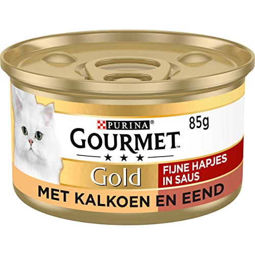 Gourmet Gold Feine Snacks Katzenfutter, Nassfutter mit Truthahn und Ente in Sauce - 24x85g - (24 Dosen; 2,04kg) von Gourmet