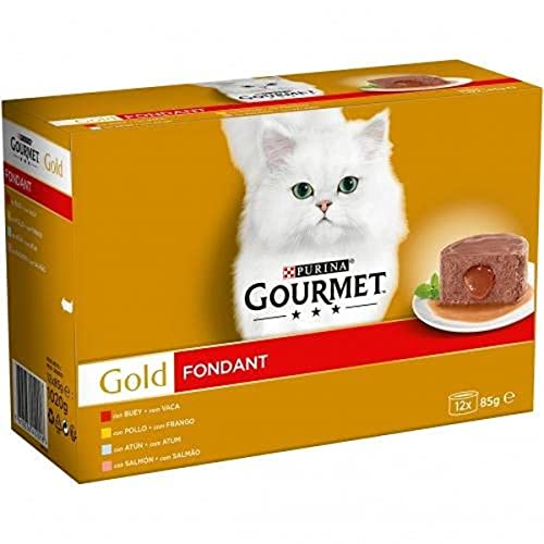 Purina Gourmet Gold Fondant, Nassfutter für Katzen, Sortiment, 12 Dosen à 85 g von Purina