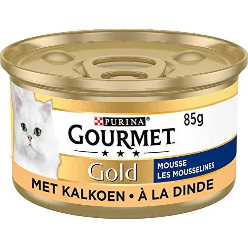 Gourmet Gold Mousse Katzenfutter, Nassfutter mit Truthahn - 24x85g - (24 Dosen; 2,04kg) von Gourmet