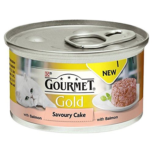 Gourmet Gold Pikante Kuchen Erwachsene Katze Lachs 85G (Packung mit 6) von Gourmet