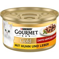 Gourmet Gold Zarte Häppchen 12 x 85 g - Huhn & Leber von Gourmet