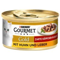 GOURMET Gold Zarte Häppchen 12x85g Huhn und Leber von Gourmet