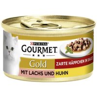 GOURMET Gold Zarte Häppchen 12x85g Lachs und Huhn von Gourmet
