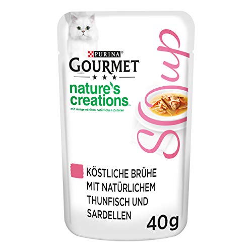 Gourmet PURINA GOURMET Crystal Soup für Katzen mit naturbelassenem Thunfisch und Sardellen, 32er Pack (32 x 40g) von Gourmet