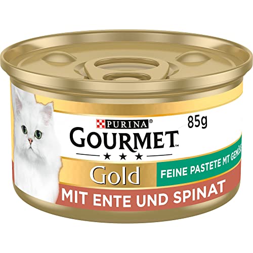 Gourmet PURINA GOURMET Gold Feine Pastete mit Gemüse Katzenfutter nass, mit Ente und Spinat, 12er Pack (12 x 85g) von Gourmet