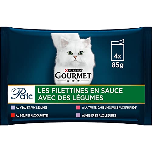 Gourmet Pâtée pour chat perle les filletines avec légumes multivariétés 4x85g von Gourmet