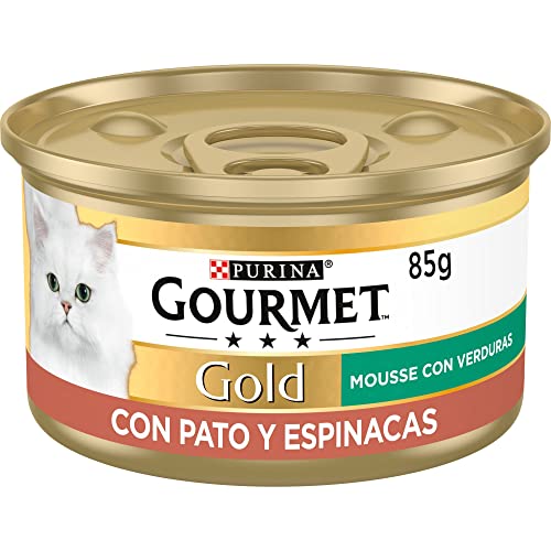Gourmet Purina Gold Mousse Nassfutter für Katzen mit Ente, 24 Dosen à 85 g von Gourmet