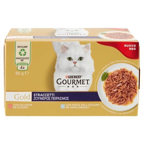 Gourmet Purina Gold Trockenfutter für Katzen mit Meeresfisch und Lachs, 4 Dosen à 85 g von Gourmet