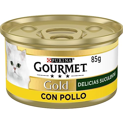 Gourmet PurinaGold Sukkulentenfutter, Nassfutter für Katzen mit Huhn, 85 g Dose von Gourmet