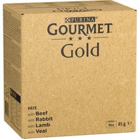 Jumbopack Gourmet Gold Feine Pastete 96 x 85 g - Mix (Rind, Kaninchen, Lamm, Kalbfleisch) von Gourmet