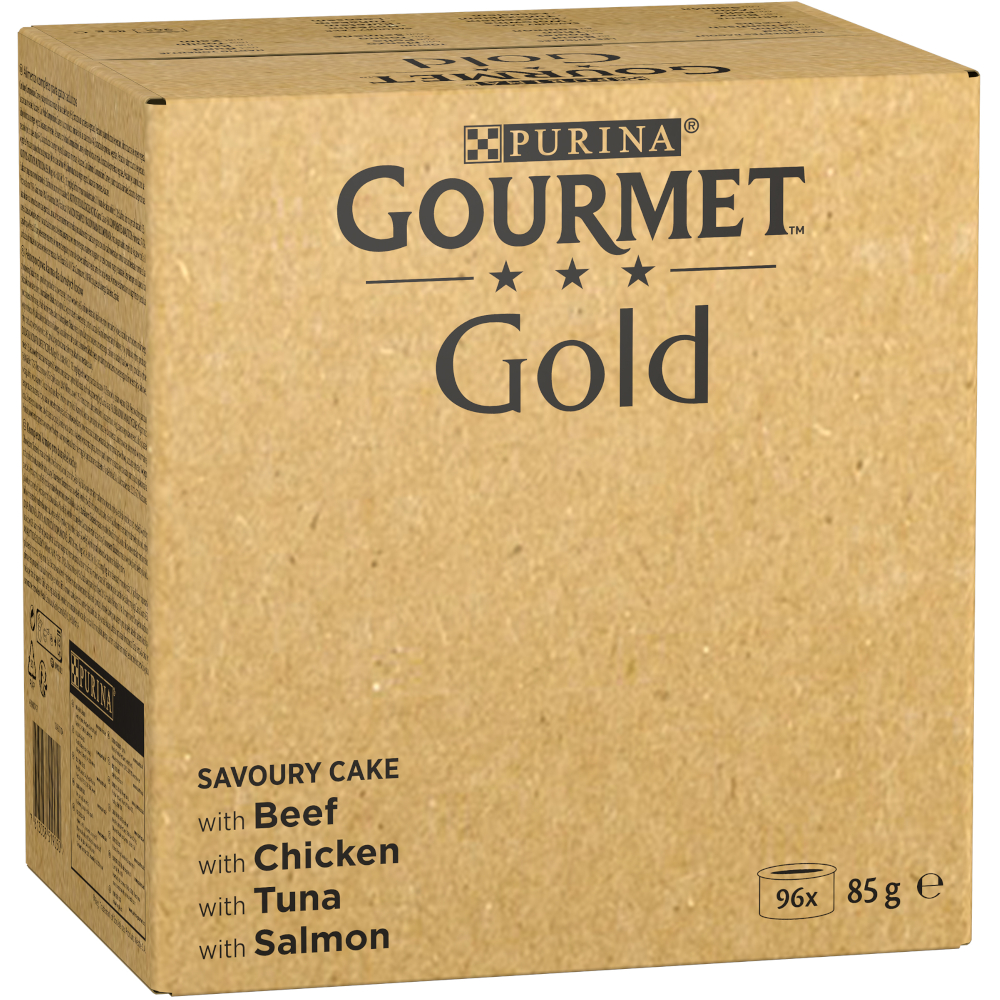 Jumbopack Gourmet Gold Raffiniertes Ragout 96 x 85 g - Rind, Huhn, Thunfisch, Lachs von Gourmet