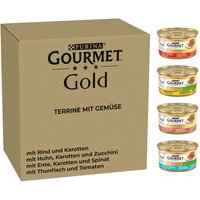 Jumbopack Gourmet Gold Terrine 96 x 85 g - Mix mit Gemüse (4 Sorten gemischt) von Gourmet