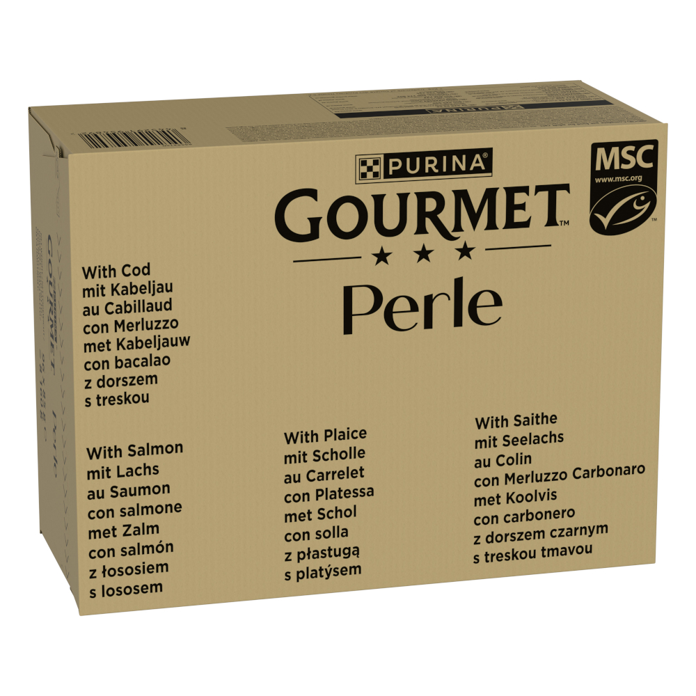 Jumbopack Gourmet Perle 96 x 85 g - Zarte Stückchen aus dem Meer in Sauce (4 Sorten) von Gourmet
