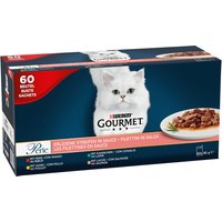 Mixpaket Gourmet Perle - 120 x 85 g Erlesene Streifen (Huhn, Rind, Lachs, Kaninchen) von Gourmet
