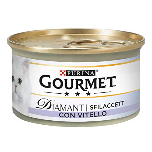 Gourmet Diamant Nassfutter für ausgewachsene Katzen Filets mit Kalb 24 Dosen à 85 g von Gourmet