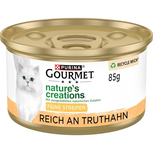 PURINA GOURMET Nature's Creation Katzennassfutter in Gelee naturbelassen, Truthahn, 12er Pack (12 x 85g) von Gourmet