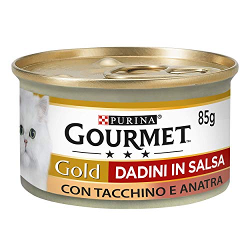 Purina, Gourmet Gold, Nassfutter für Katzen, Truthahn und Ente in Würfeln mit Sauce, 24 Dosen à 85 g von Gourmet