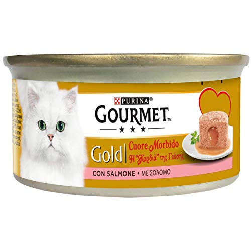 Purina Gourmet Gold, weiches Herzen, Nassfutter für Katzen mit Lachs, 24 Dosen à 85 g Purina Gourmet Gold, weiches Herzen, Nassfutter für Katzen mit Lachs, 24 Dosen à 85 g von Gourmet