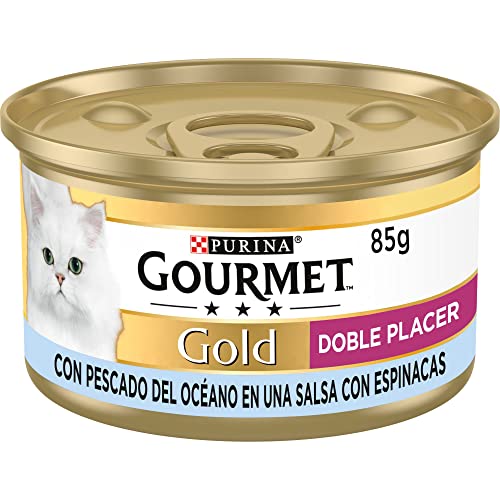 Purina Gourmet Gold Double Vergnügen, Nassfutter für Katzen, Meeresfische, 24 Dosen à 85 g von Gourmet