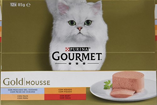 Purina Gourmet Gold Mousse Nassfutter für Katzen, 8 x (12 x 85g) von Gourmet