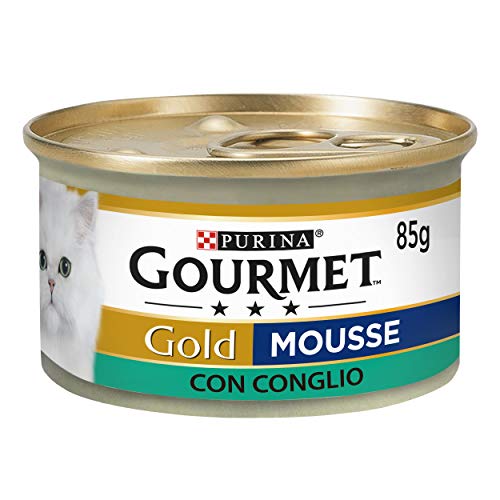 Purina Gourmet Gold Mousse feucht Katze mit Kaninchen 24 Dosen à 85 g je von Gourmet
