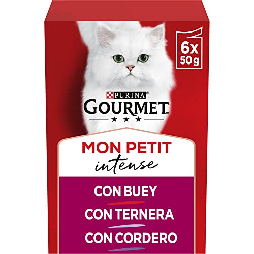GOURMET Mon Pe Nassfutter für ausgewachsene Katzen, Stückchen in Soße, Sortiment aus Ochse, Rindfleisch und Lamm, 8 Packungen mit 6 Beutel à 50 g (48 Beutel) GOURMET Mon Pe Nassfutter für ausgewachsene Katzen, Stückchen in Soße, Sortiment aus Ochse, Rindfleisch und Lamm, 8 Packungen mit 6 Beutel à 50 g (48 Beutel) von Gourmet