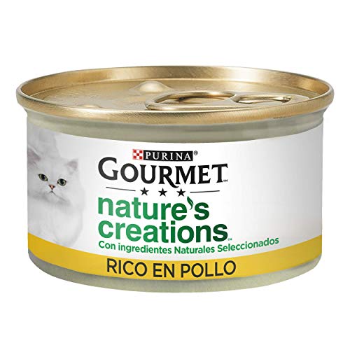 Purina Gourmet Nature's Creations Natürliches Nassfutter für Katzen mit Huhn, 24 Dosen à 85 g von Gourmet