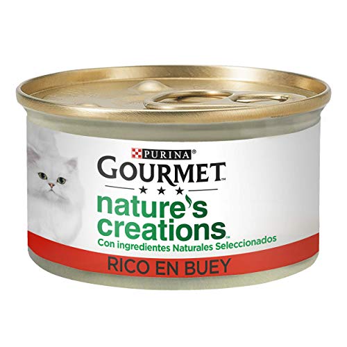 Purina Gourmet Nature's Creations Natürliches Nassfutter für Katzen mit Ochse, 24 Dosen à 85 g von Gourmet