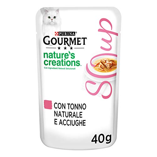 Purina Gourmet Nature's Creations Soup Feuchtigkeit Katzen in zarter Brühe, mit natürlichem Thunfisch und Stahl, 32 Beutel à 40 g, Ciacuna von Gourmet